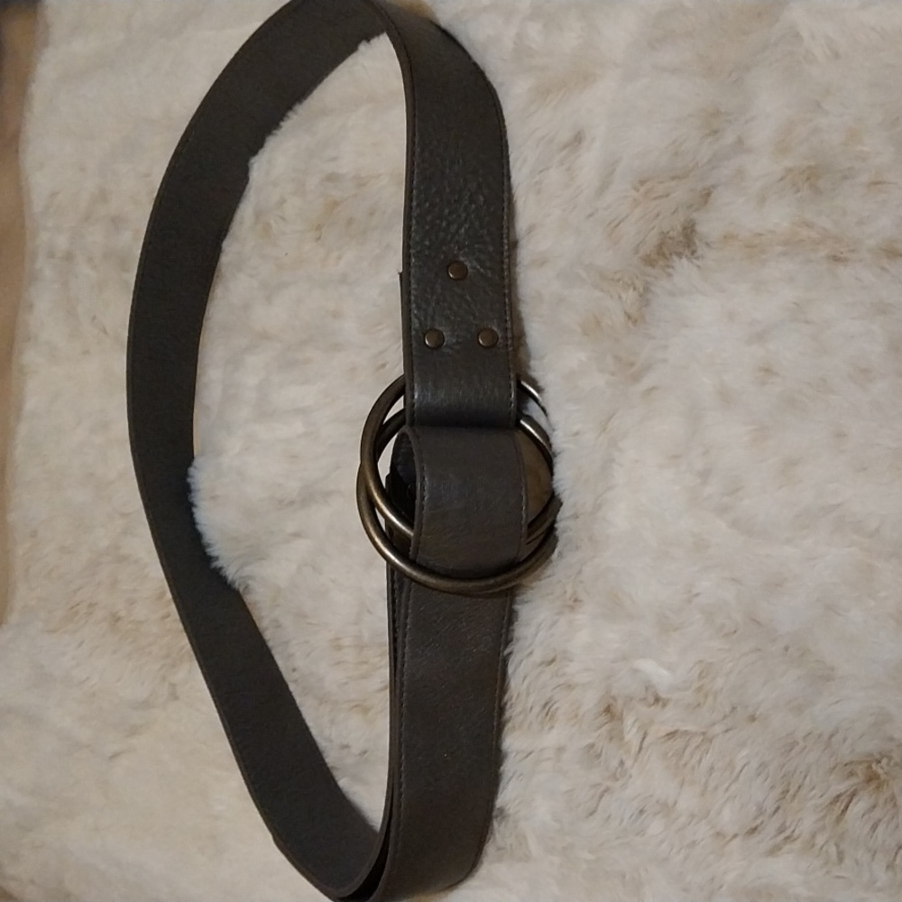 Eileen Fisher Charcoal Leather Belt